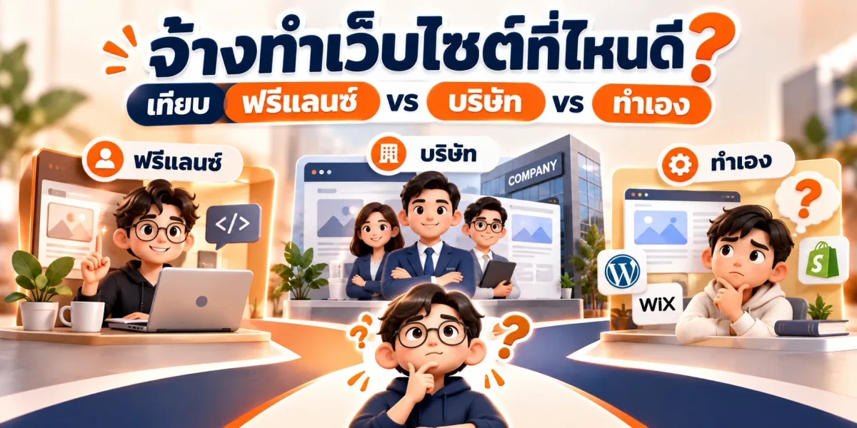 จ้างทำเว็บไซต์ที่ไหนดี? เทียบฟรีแลนซ์ vs บริษัท vs ทำเอง