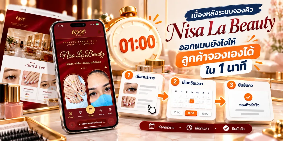 เบื้องหลังระบบจองคิว Nisa La Beauty: ออกแบบยังไงให้ลูกค้าจองเองได้ใน 1 นาที