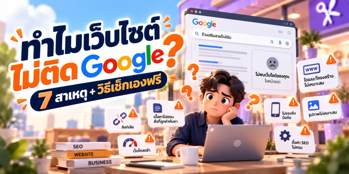 ทำไมเว็บไซต์ไม่ติด Google? 7 สาเหตุ พร้อมวิธีเช็กเองง่ายๆ