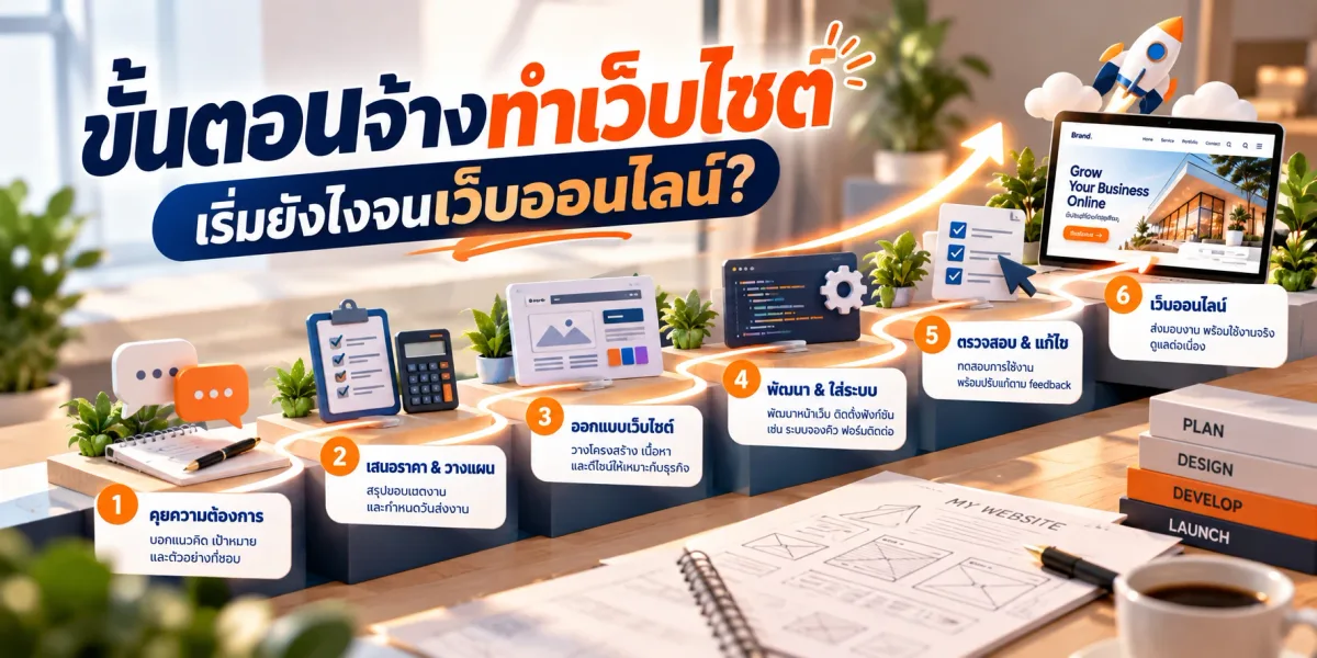ขั้นตอนจ้างทำเว็บไซต์ เริ่มยังไงจนเว็บออนไลน์?