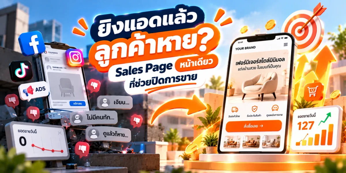 ยิงแอดแล้วลูกค้าหาย? Sales Page หน้าเดียวที่ช่วยปิดการขาย