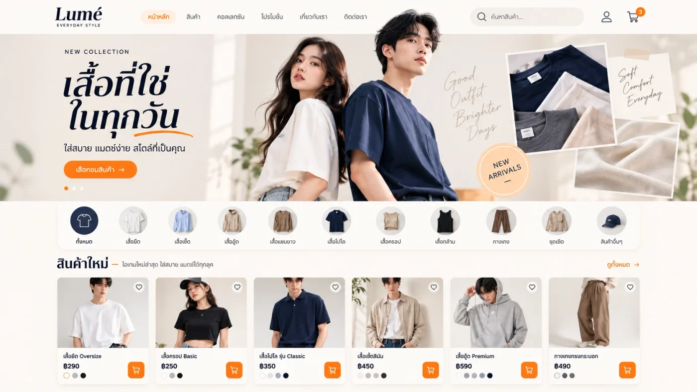 ภาพจำลองระบบ ระบบร้านค้าออนไลน์